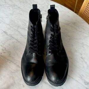 All saints leather combat boots size 43